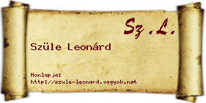 Szüle Leonárd névjegykártya