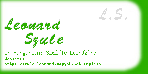 leonard szule business card